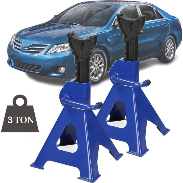 3 Tonne Axle Stands Heavy Duty Steel Durable Strong Ratchet Type Jack Stands Set of 2 for Car Van Garage Home