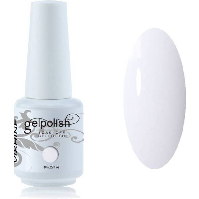 Vishine 8ml Gelpolish UV LED Soak Off Varnish Color Gel Nail Polish Manicure Salon Clear White #1433