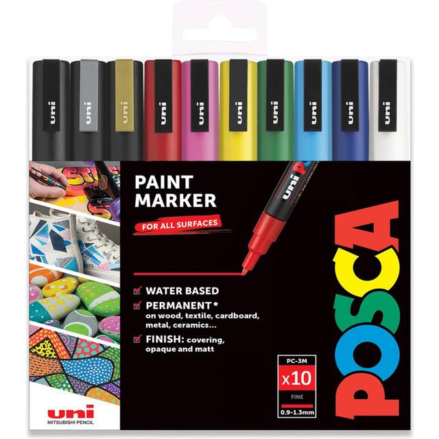 Posca - PC-3M - Paint Marker Art Pens ? 0.9-1.3mm ? Pack of 10 Markers