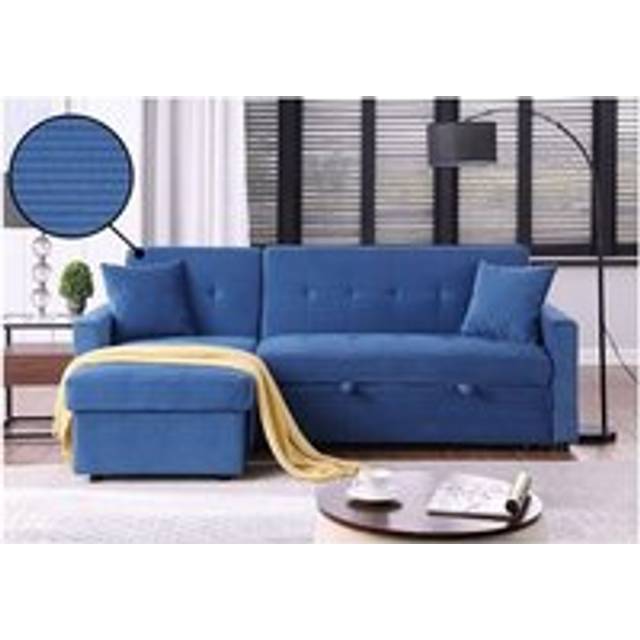Humza Amani - Hinton l Shaped Corner Sofa Bed with Hidden Storage and Reversible Chaise - Grey