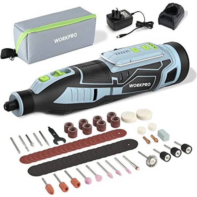 WORKPRO Cordless Rotary Tool kit 12V, Rotary Tool Set with 114 PCS Accessories, 5 Gears Variable Speed 7500-32000RPM, Powerful Engraver, Sander,