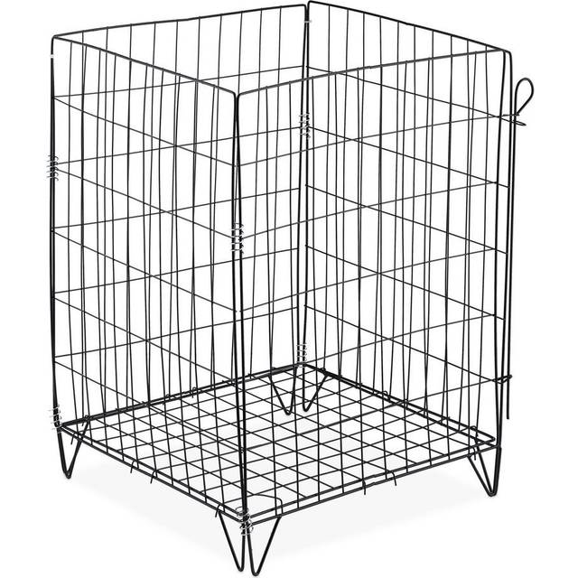 Metal Composter HxWxD: 68 x 46 x 46 cm, Floor Grid and Feet, for Garden Waste, Compost Grid, Steel, Black