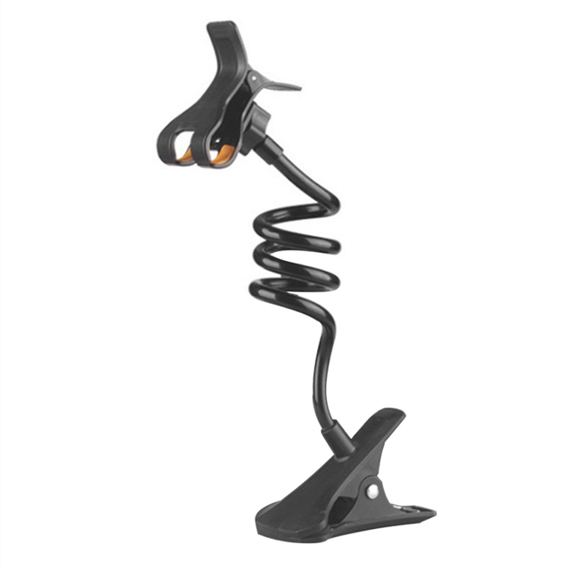 Mobile Phone Holder Flexible Lazy Adjustable Cell Clip Home Bed Desktop Mount Bracket Stand Black