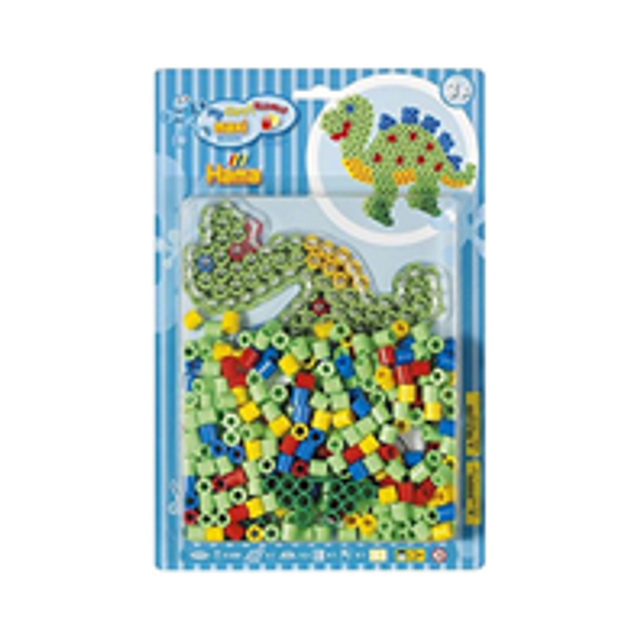 Hama Dinosaur Maxi Beads Kit 250 Beads 1 Dinosaur Pegboard-Multicolour
