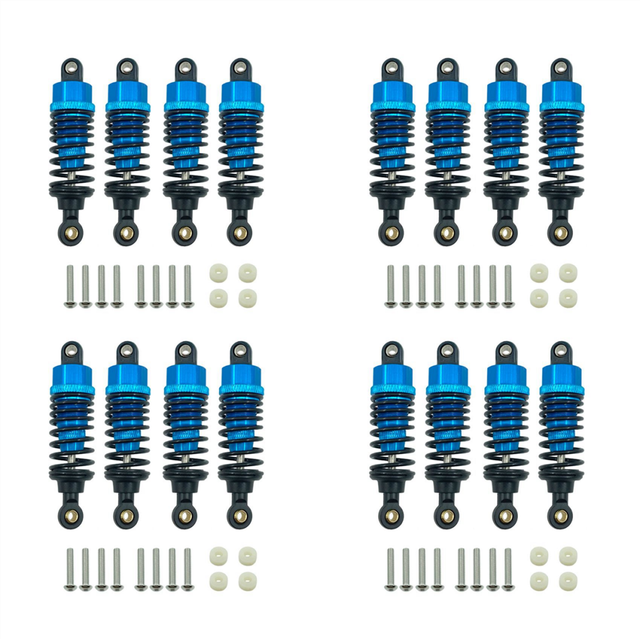 16Pcs Aluminum Alloy Shock Absorbers Damper Set for TT-01 TT01 TT-02 TT02 1/10 RC Car Upgrade Parts,Blue