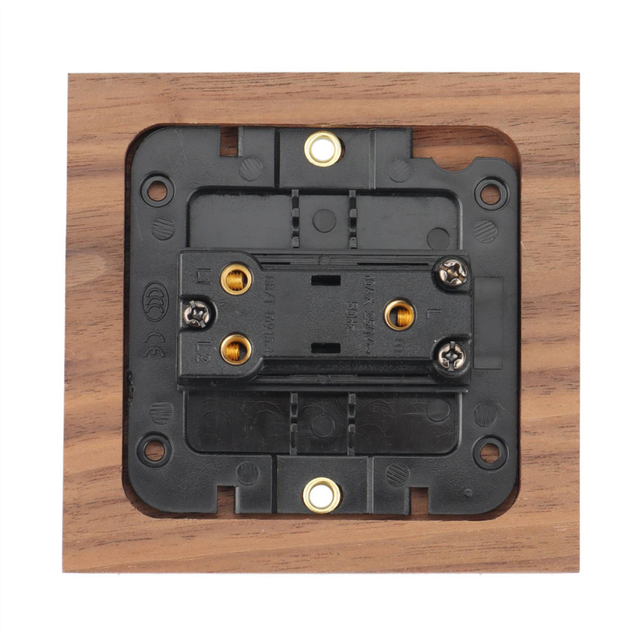 3X American Industrial Style Light Switch Socket, Solid Wood Brass Toggle Plate, Antique Home Stay Switch(1)