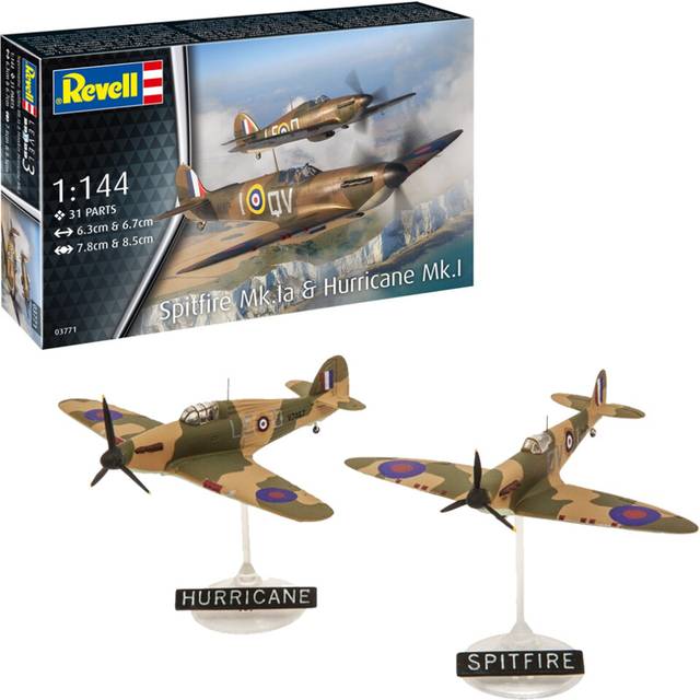 Revell 1/144 Scale Supermarine Spitfire Mk.Ia & Hawker Hurricane Mk.I Model Kits