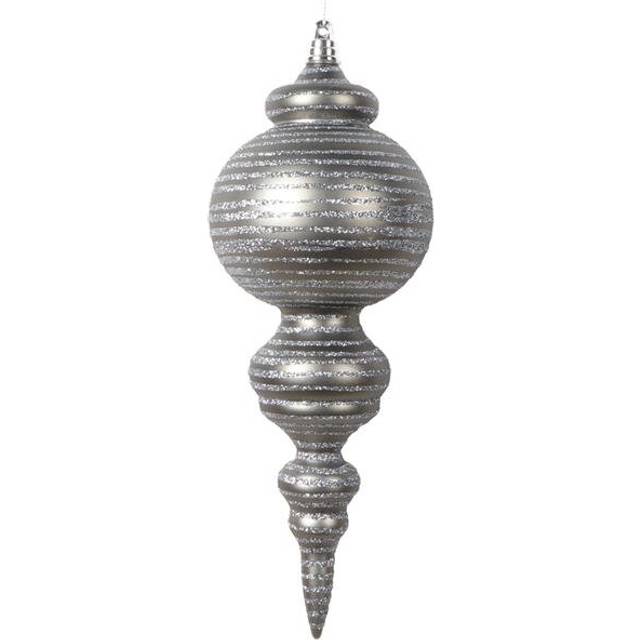 10 in. Matte Cone Ornament, Pewter - 2 per Bag