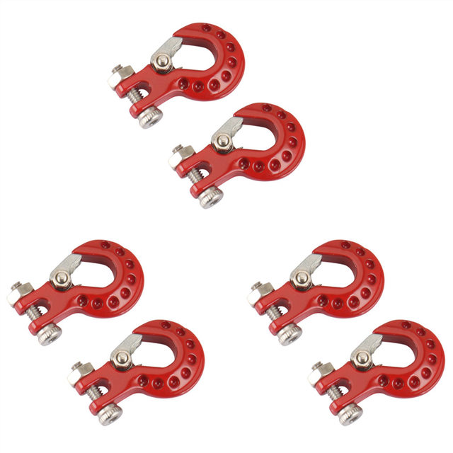 6Pcs Metal Trailer Hook Winch Decoration for 1/10 RC Crawler Car Axial SCX10 TRX4 D90 Upgrade Parts,1