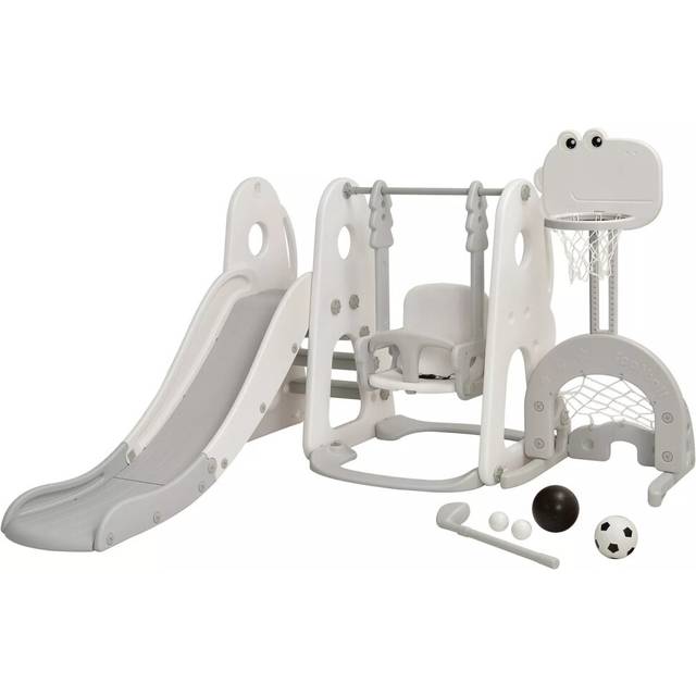 Toddler Slide and Swing Set 6 in 1 Kids Climb Basketball Football Golf