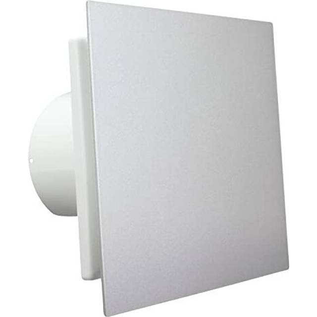 NAZAIR Platinum 4 inch Designer Bathroom Axial Fan with Timer - 100 mm Silver-white Luxury Extractor with Timed Ventilation for Moisture Humidity