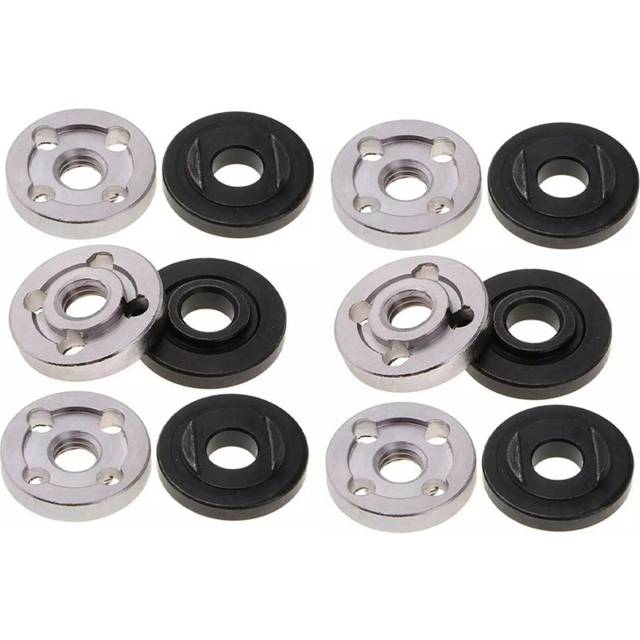 12Pcs Lock Nuts Flange for 9523 Nut Inner Outer Kit Angle Grinder Tool 2 Specifications-Toothless, Toothed