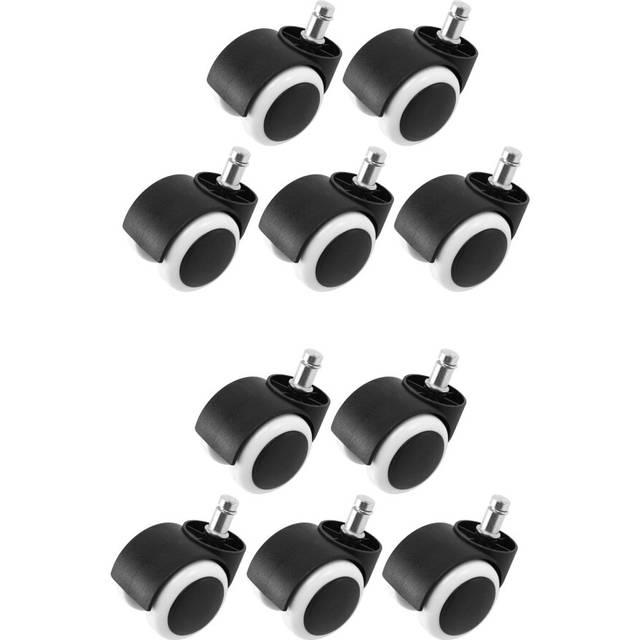 50mm Office Chair Roller Castor Wheels - 10 - Black&White