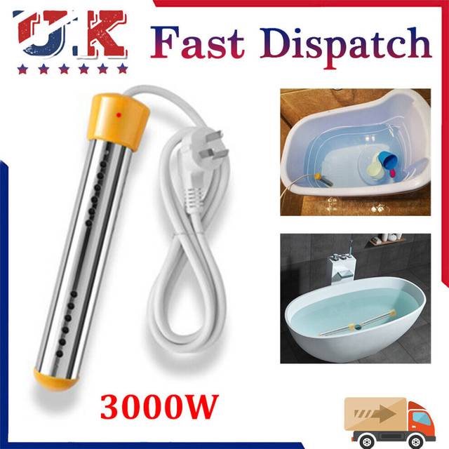 Immersion Water Heater 3000W Electric Element Boiler Home Bathroom Tools UK