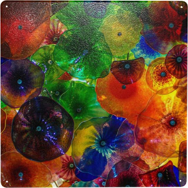 "(Glass Flower Skylight Bellagio 4=4697) Metal Tin Sign 12x12"" Wall DÃ©cor Cafe Bar Beer Pub Signs Christmas Gift"