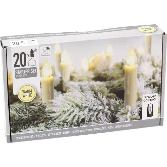 20 Flameless Clip On Led Christmas Tree Candles Set | Remote Control Battery Operated Wireless Candles | Candles With Timer Function