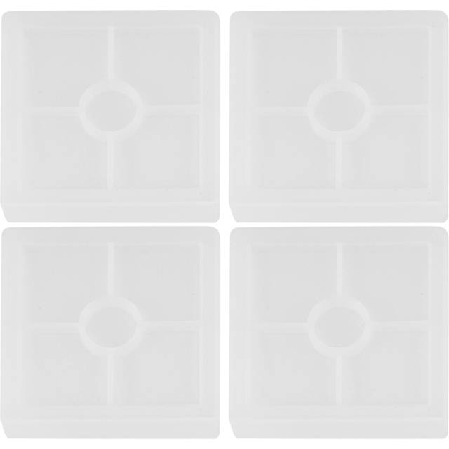 Silicone Coaster Silicone Resin Mold, Clear Epoxy For Casting With Resin, Concrete, Cement And Polymer Clay (4 Pack Square )