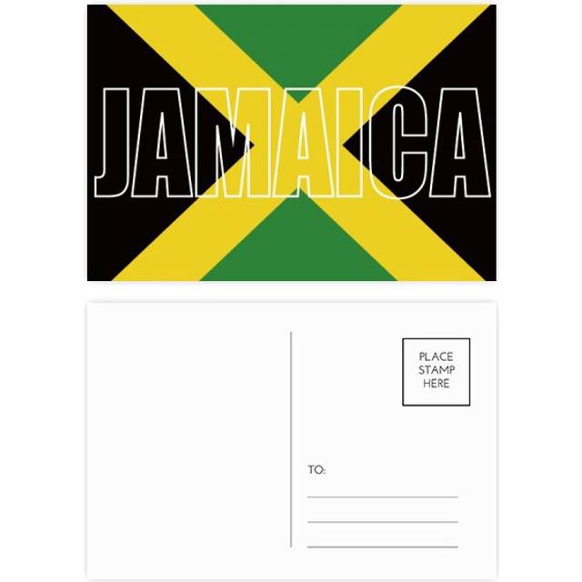 Jamaica Country Flag Name Postcard Set Birthday Mailing Thanks Greeting Card