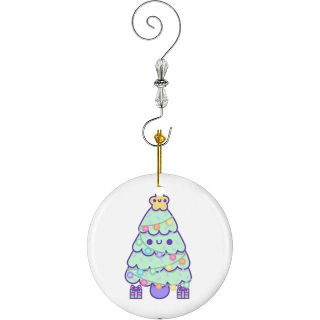 (Kawaii Pastel Christmas Tree-2240) Christmas Ornaments Ceramic Charm with Hook Crystal Handmade Xmas Tree Decorations KeepsakeÂStocking Stuffer