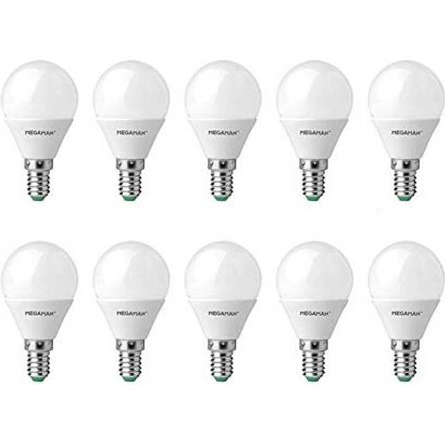 10 Pack MEGAMAN LED 3.5W Warm White SES E14 Golf Ball None DIMMABLE Mini Globe LAMP 2800K - 250 Lumen 15000 Hours Life - 10 Pack 143390