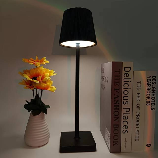 (Iron High Legs Black) Nordic Wrought Iron Desk Lamp with Stepless Dimming and Touch Control - Perfect for Bedroom, Restaurant, Bar, and Outdoor Parti