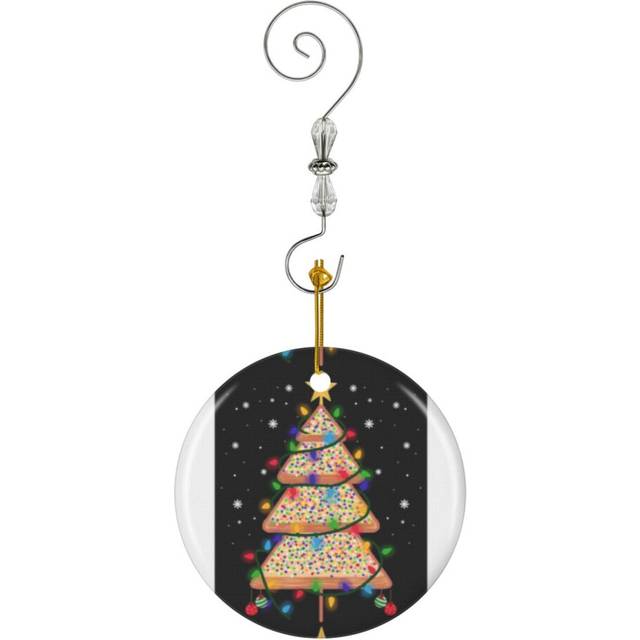 (Fairy Christmas Australian Fairy Bread Xmas 2024 Men Woman Kids_6969) Christmas Ornaments Ceramic with Crystal Hook Xmas Handmade Tree Decorations Ke