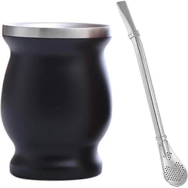 (As show, One size) Foreign trade new 8oz stainless steel Ma Dai Cup Argentina gourd shape big belly cup double vacuum thermos cup wholesale