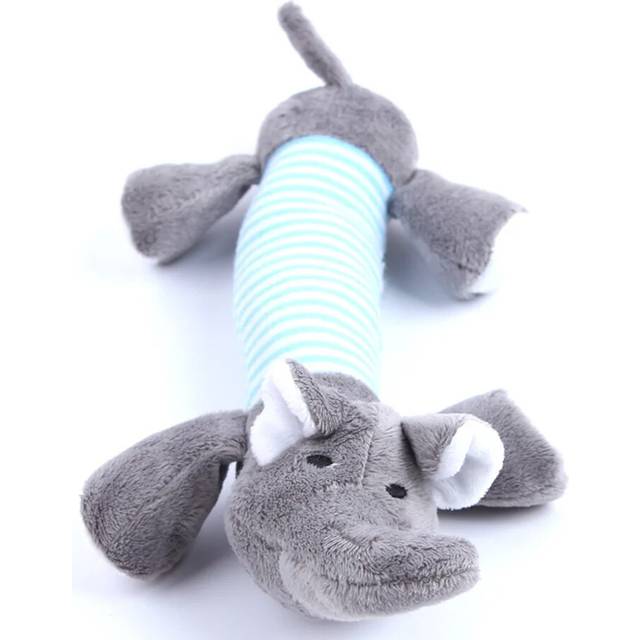 (Color: Blue) Stuffing less Plush Squeaky Dog Chew Toy+Free Gift