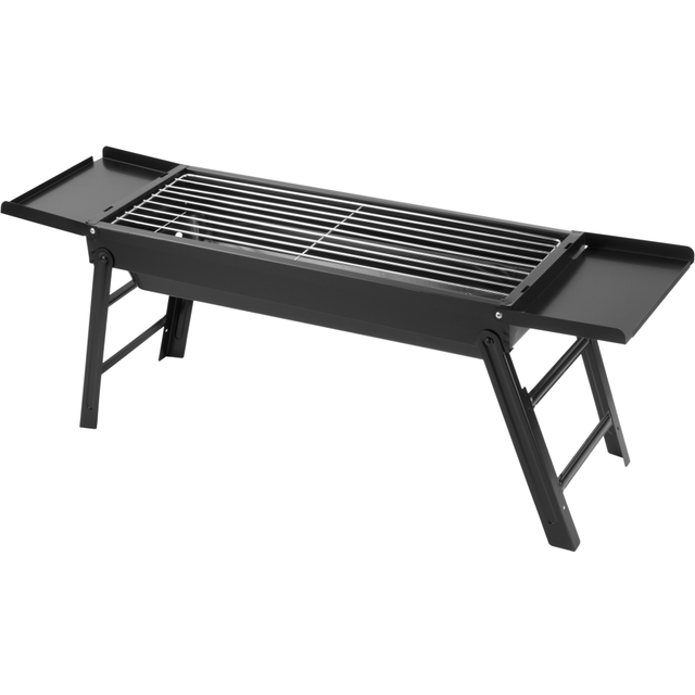 (KCT Folding Barbecue with Side Shelves) KCT Foldable Portable Compact Charcoal BBQ Folding Picnic Grill Barbecue Stove for Outdoor Tabletop, Travel,