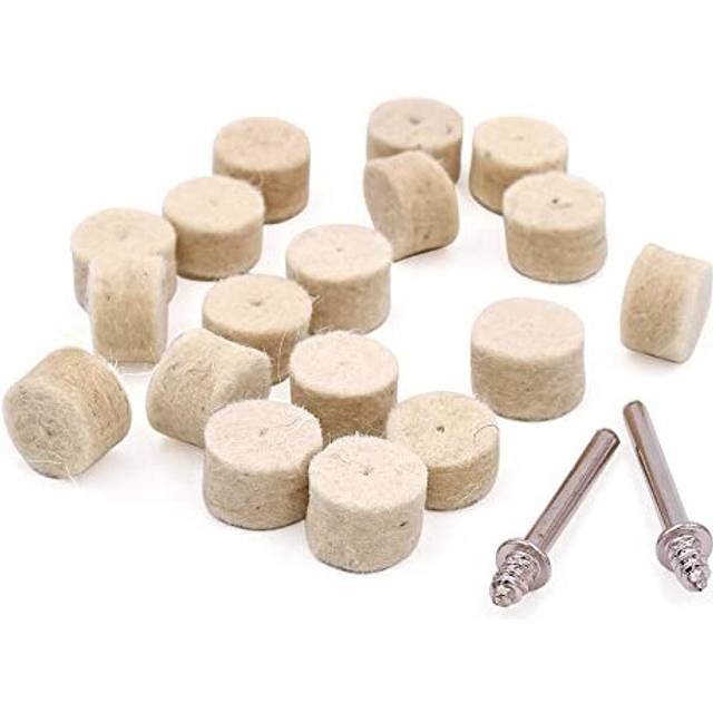 100PCS 13mm Wool Felt Polishing Pad Buffing Polishing Wheel Rotary Tool with 2PCS Shank for Dremel Accessories Rotary Drll Tool