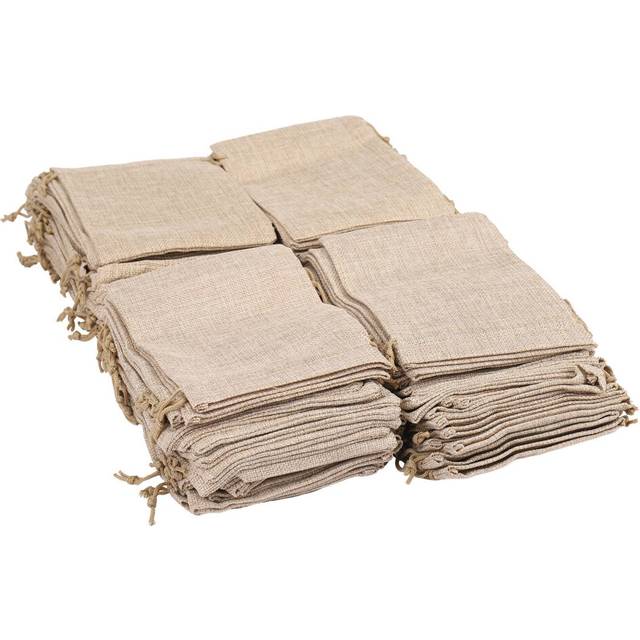 100pcs Burlap Packing Pouches Drawstring Bags 13x18cm Gift Bag