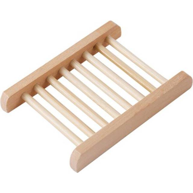 10 PCS Natural Wood Soap Tray Holder Dish Home Bathroom Storage Organizer