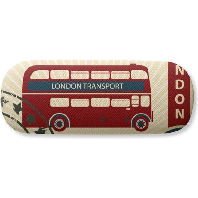 London Doubledecker Stamp England Britain UK Glasses Case Eyeglasses Hard Shell Storage Spectacle Box