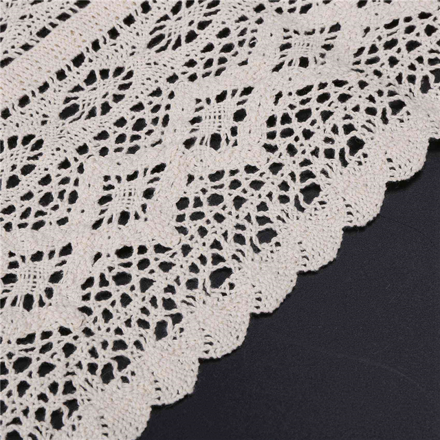 3X Elegant Cream Crochet Lace Macrame Table Runner with Tassels for Rustic Wedding Decoration and Farmhouse Decor