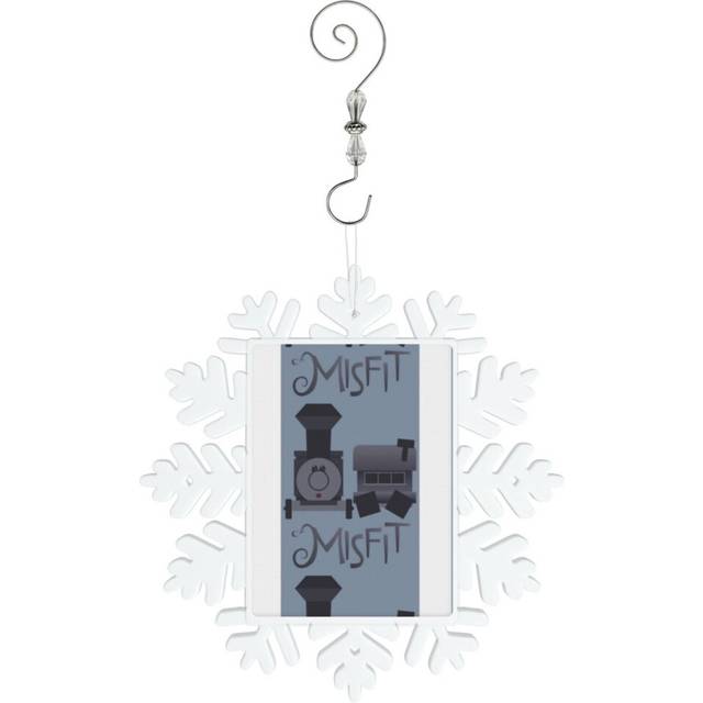 (Misfits - Square-Wheeled Caboose Train=7265) Christmas Ornament Snowflake Tree Decoration Car Hanging Charm Gift with Hook Keepsake for Friends Famil