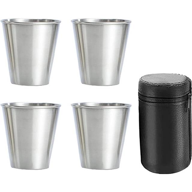 Stainless Steel Shot Cups, Set of 4 Cups, Shot Glasses, for Outdoor