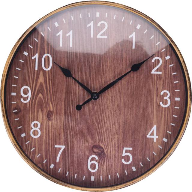 Silent Wood Grain Wall Clock, 3D Retro Clock for Fashion/Living Room Decoration, 12 Inches