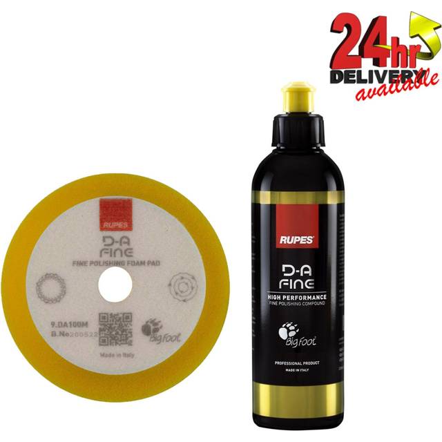 Rupes BigFoot DA Fine Compound Polish Gel 250ml with Fine Foam Pad 9.DA100M