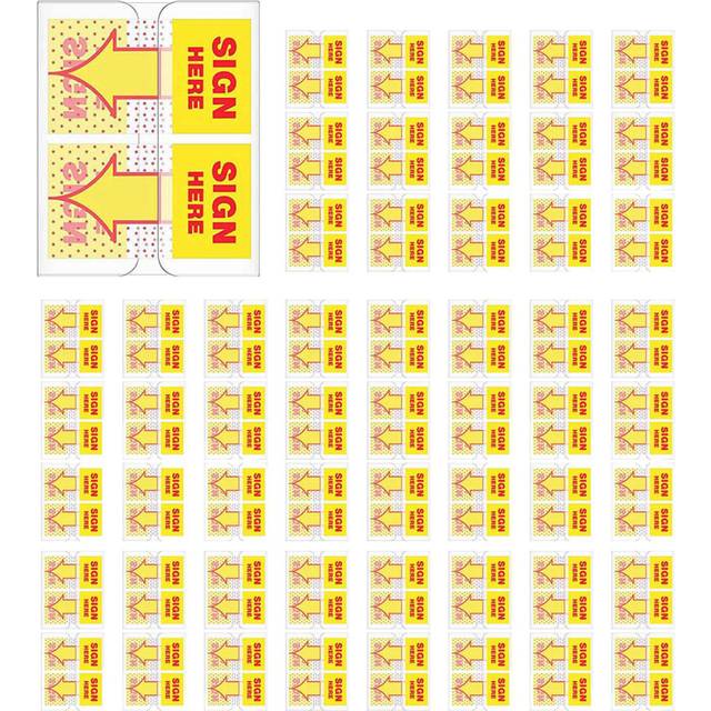 300PCS Here Tabs Stickers with Dispenser Arrows Flag, 1 Inch (Yellow)