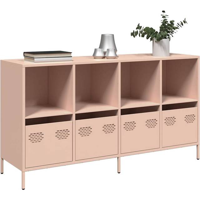 vidaXL Sideboard Pink 135x39x73.5 cm Cold-rolled Steel