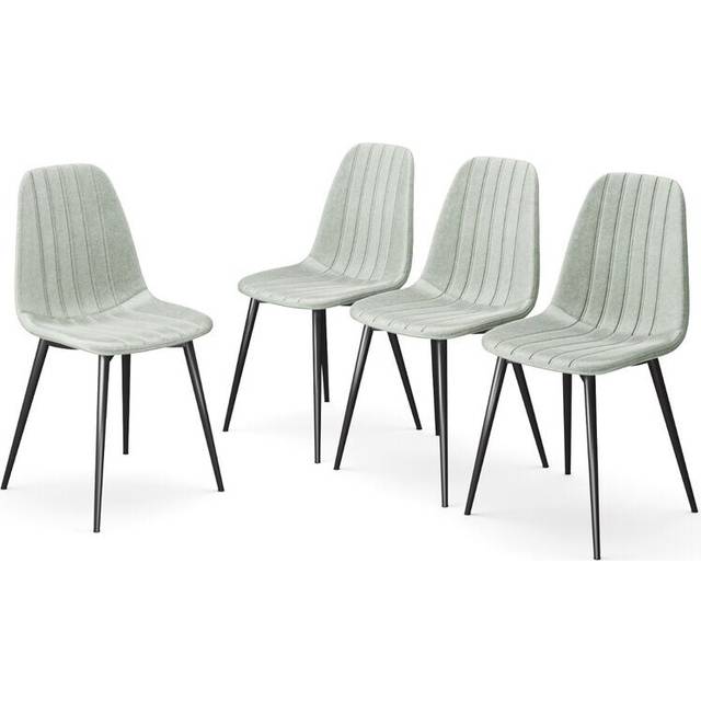 (Mint, 4) 4/6 Carlo Anti Stain Velvet Dining Chairs Padded Seat Metal Legs Kitchen Office
