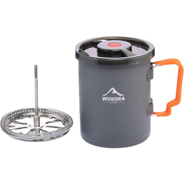 Camping Coffee Pot with French Press Outdoor Cup Mug Cookware for Hiking Trekking