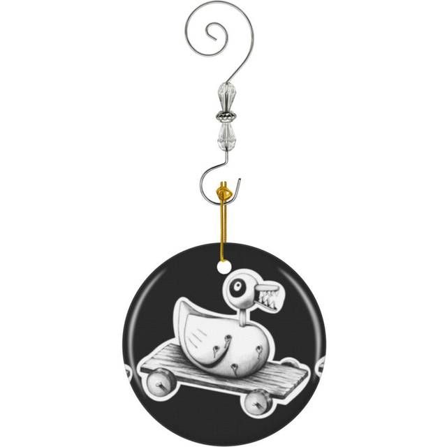 (Nightmare Before Christmas Duck-850) Christmas Ornaments Ceramic Charm with Hook Crystal Handmade Xmas Tree Decorations KeepsakeÂStocking Stuffer