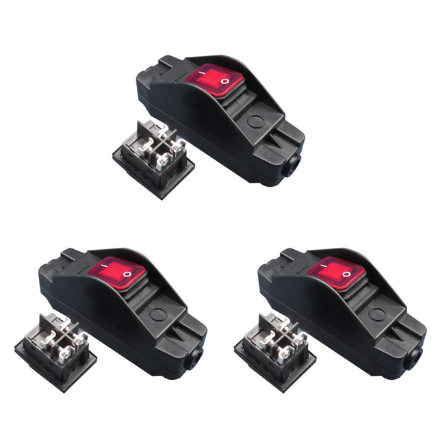 3X 30A 24V JR-617 Waterproof Line Medium Switch Flat Round Silver Contact Double Cut Dust-Proof