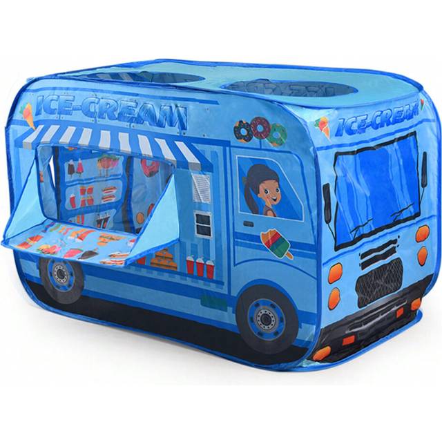 (Blue Dessert car) Foldable kids indoor outdoor tent game house car shaped house hiding house with opening shooting game