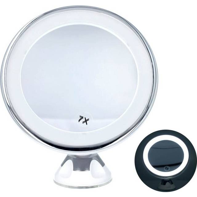 360 Degree Rotating LED Compact Mirror Size 18.4x9.8 Cm AAA Battery not included - 7xMagnification