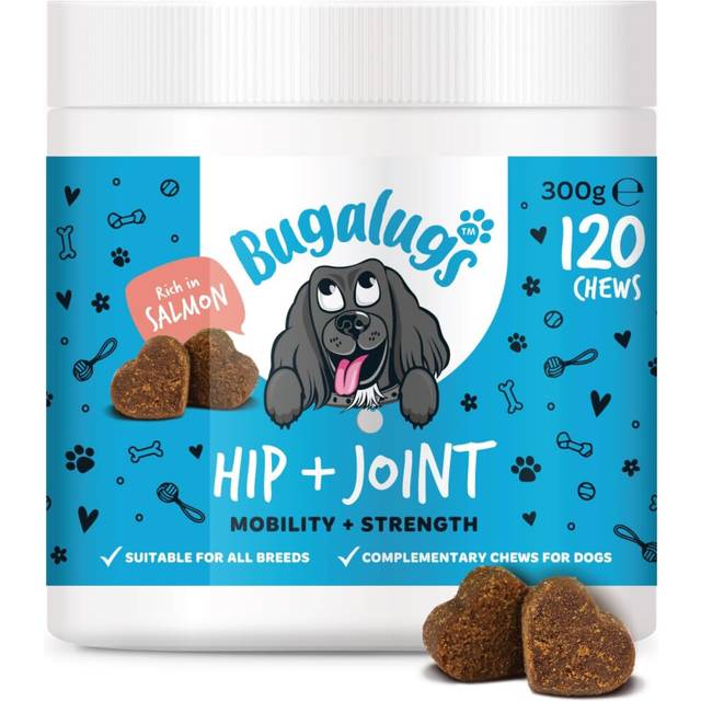Bugalugs Hip & Joint Supplements for dogs with Green Lipped Mussel for dogs, Salmon Oil for dogs uk, Glucosamine for dogs