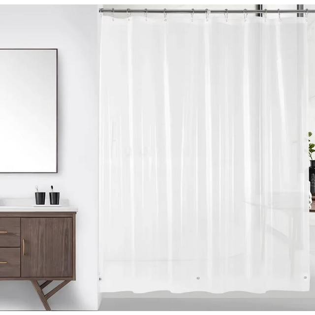 (Frosted) High Clear Shower Curtain Waterproof Transparent Curtains Liner Mildew PEVA Bath Curtains With Hooks Home PEVA Bathroom Decor