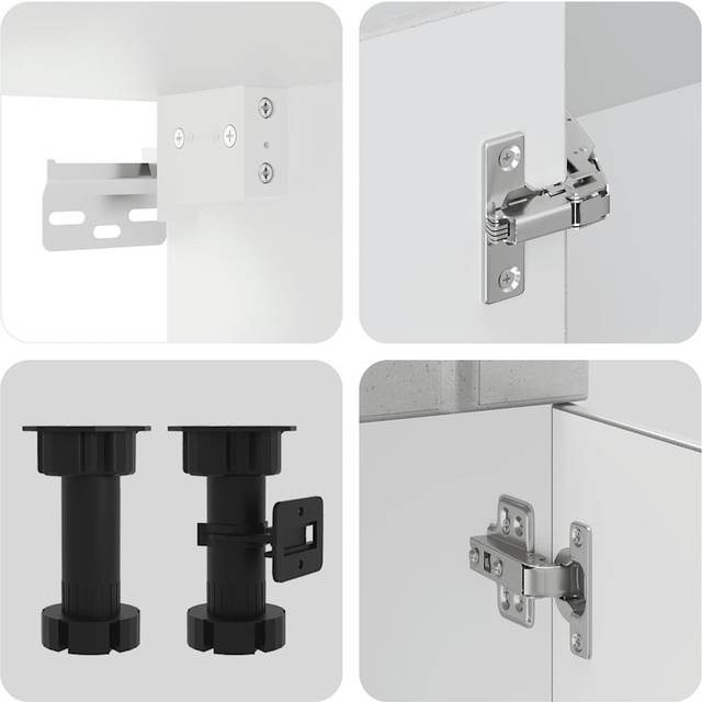 Vidaxl 4 Piece Kitchen Cabinet Set Kalmar Concrete Grey Engineered Wood