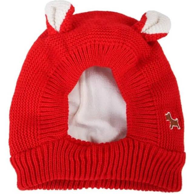 Quiet Dog Ear Muffs Noise Protection Pet Ears Covers Knitted Hat Anxiety Relief Winter Warm Earmuffs For Medium Large Dogs New red